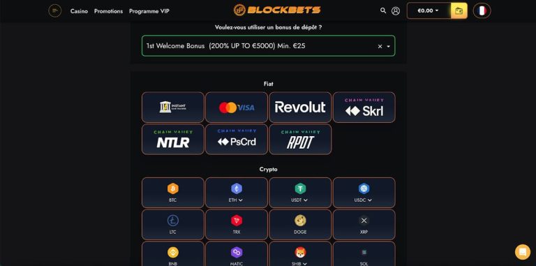 Blockbets Casino dépôt