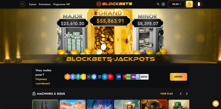 Blockbets Casino page accueil