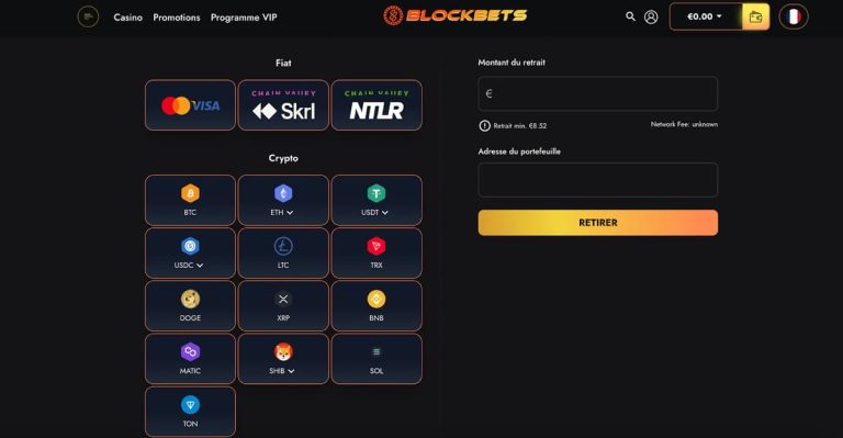 Blockbets Casino retrait